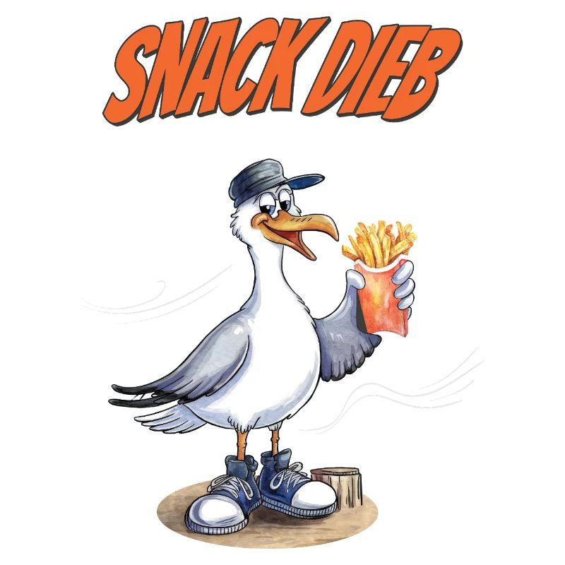 Snack Dieb Möwe Lustiger Pommes Spruch