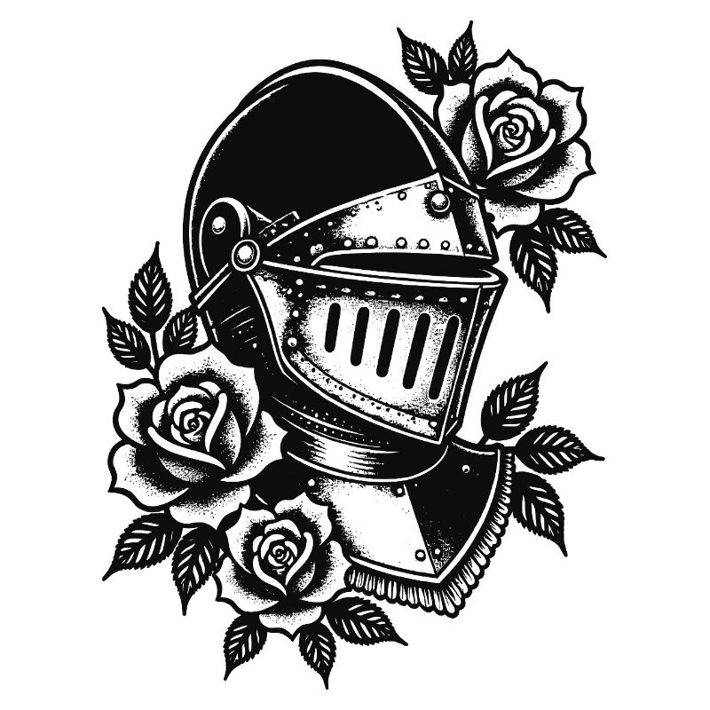 Rosengebundener Ritterhelm