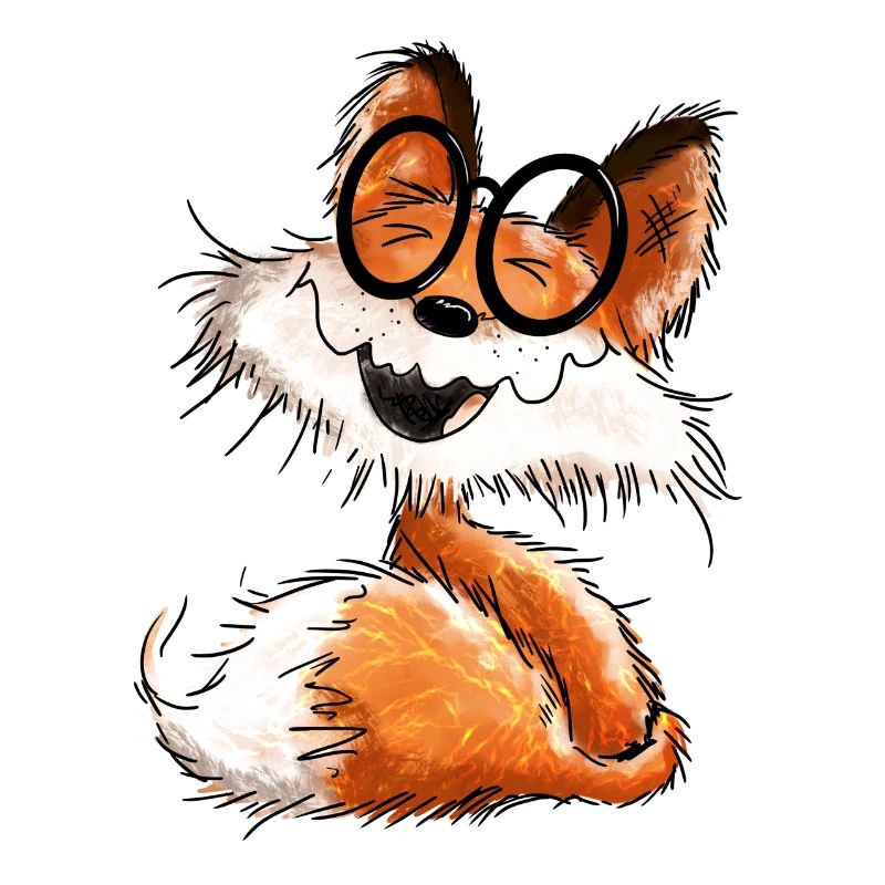 Niedlicher kleiner Schlaufuchs mit Brille - Fuchs