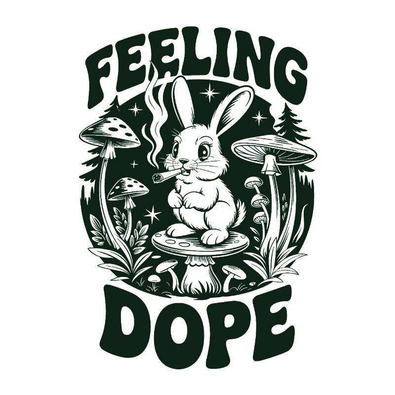 Psychedelischer Hase im Wald