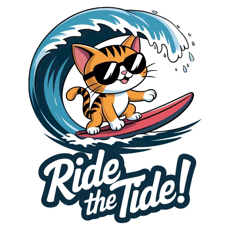 Surfer-Kätzchen – 🏄‍♂️🐱