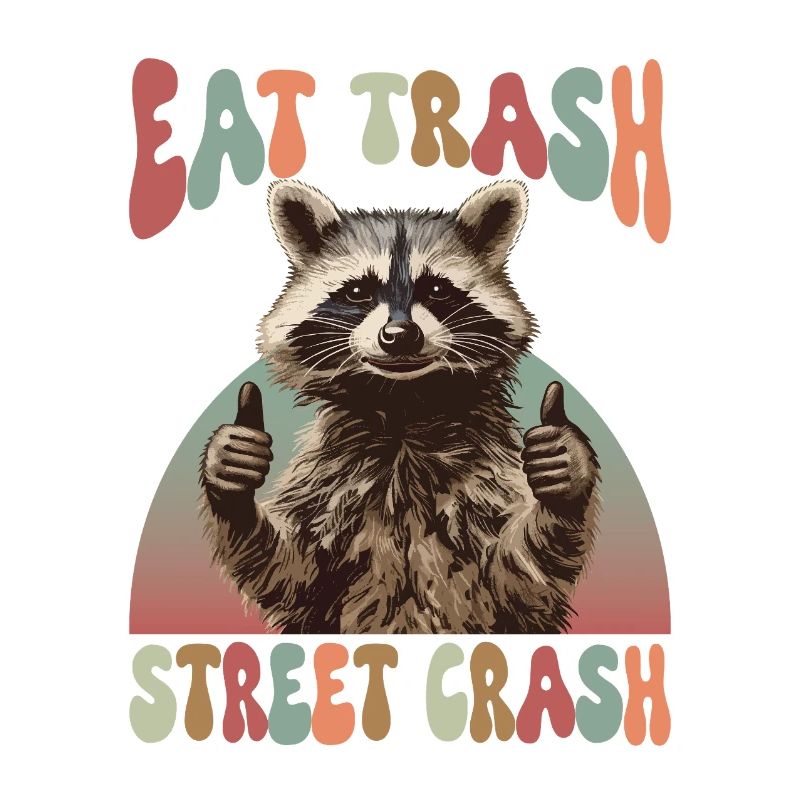 Mème de raton laveur mangeant des déchets dans la rue