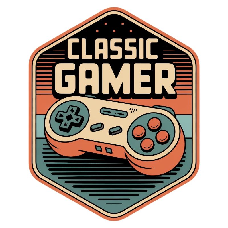 Classic Gamer Retro Controller Badge