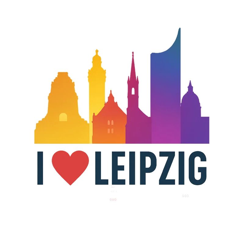 Leipzig Skyline Heart Love