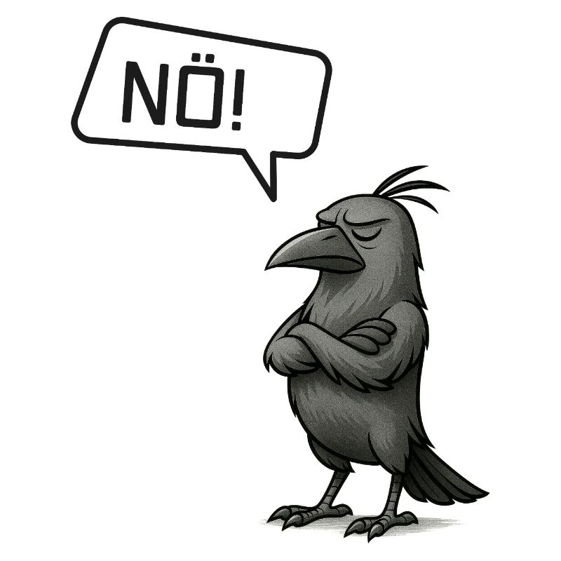 Nö! Krähe – Stures Tier Statement Design