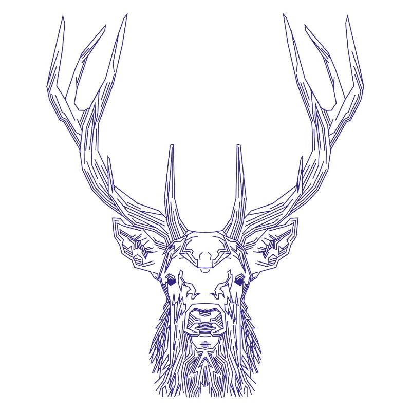Tech Deer – Geometrischer Hirsch in Blau
