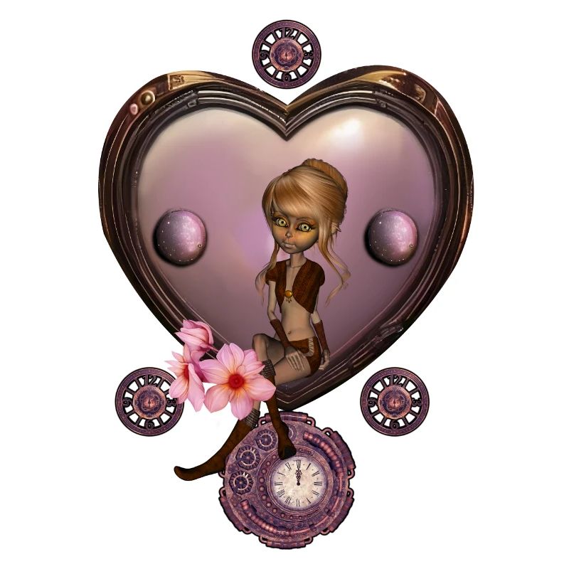 Wunderbares Steampunk-Herz mit Fee
