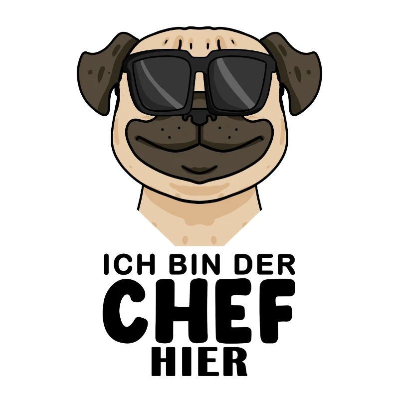 Cooler Hund Mops Chef Spruch
