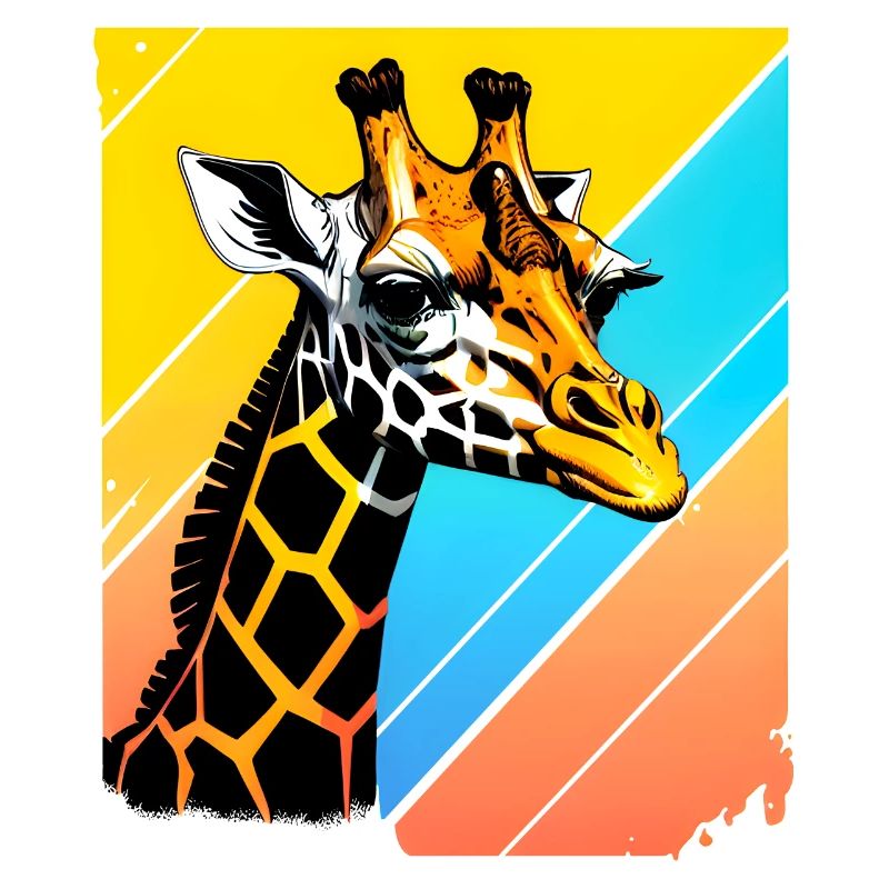 Giraffe Pop Art Farbgeometrie