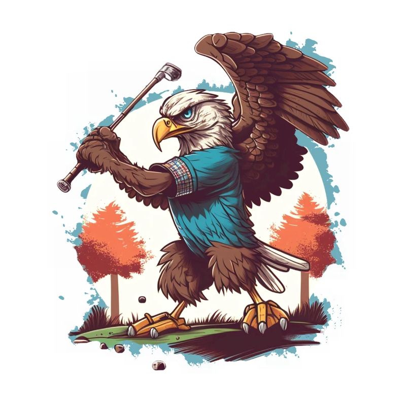 Adler schwingt den Golfschläger