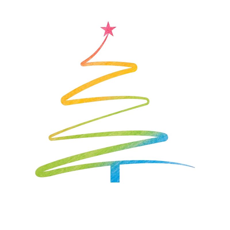 Regenbogen Weihnachtsbaum Aquarell
