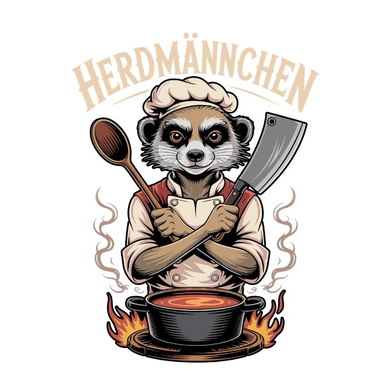 Herdmännchen kochen lustiger Koch Herdmännchen