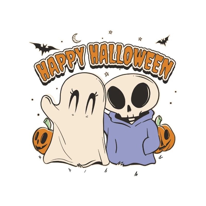 Geist und Skelett Halloween