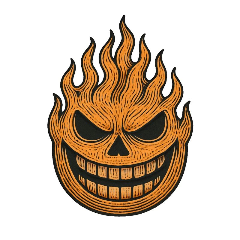 Halloween pumpkin flame design