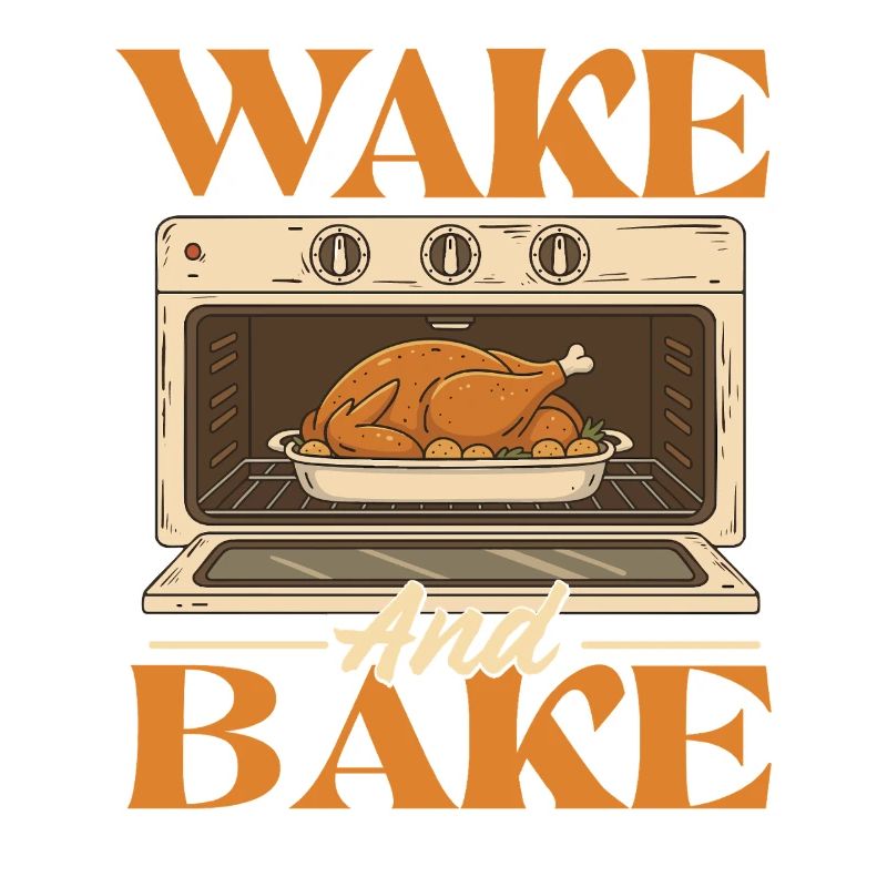 Wake And Bake Drôle Style d’automne de Thanksgiving