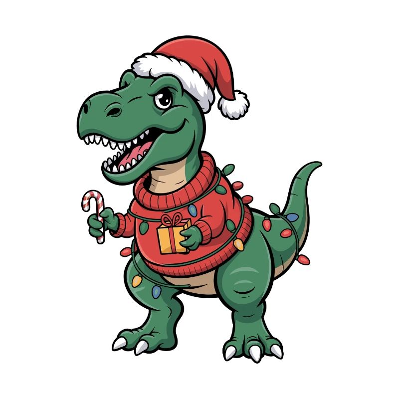 T-Rex de Noël en pull