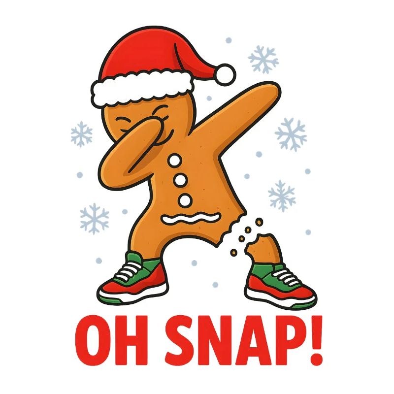 Dabbing Gingerbread Man Oh Snap! Xmas Design