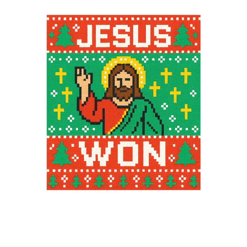 Jesus Won hässlicher Weihnachtspullover-Stil, christlich