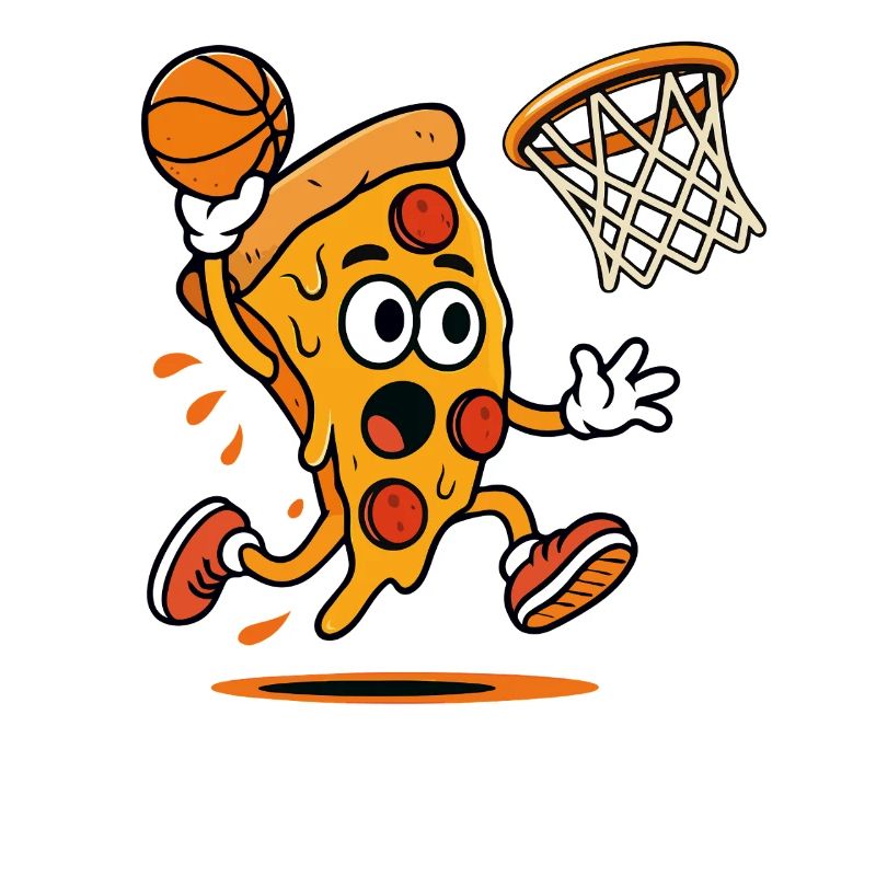 Pizza Slam Dunk Karikatur