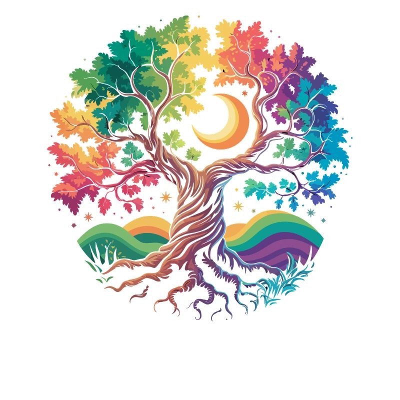 Rainbow Tree Moon Magic