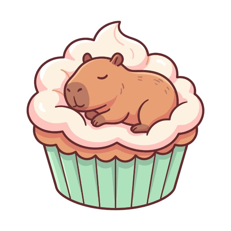Süßes Capybara Cupcake Motiv