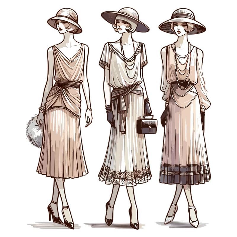 Flapper 1920s Beige