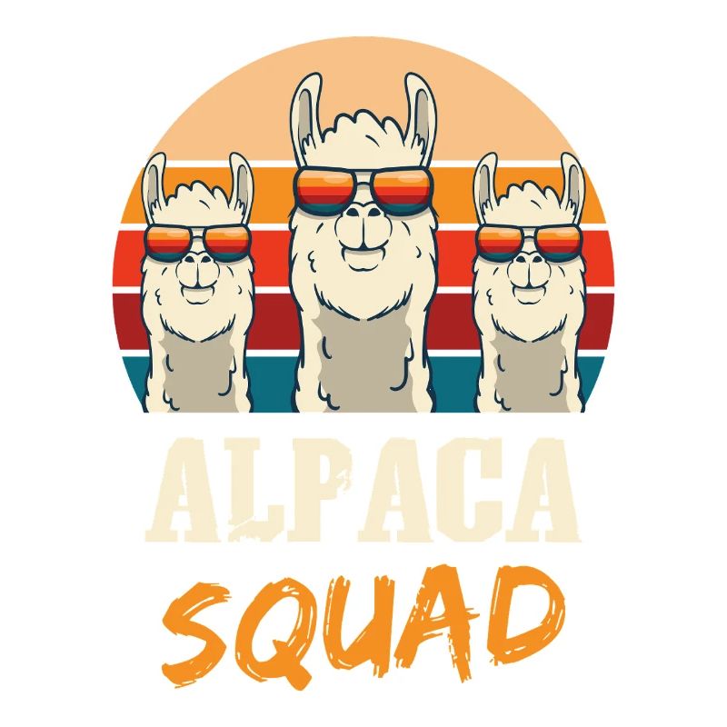 Alpaca Squad Funny Alpaca Sunglasses Design