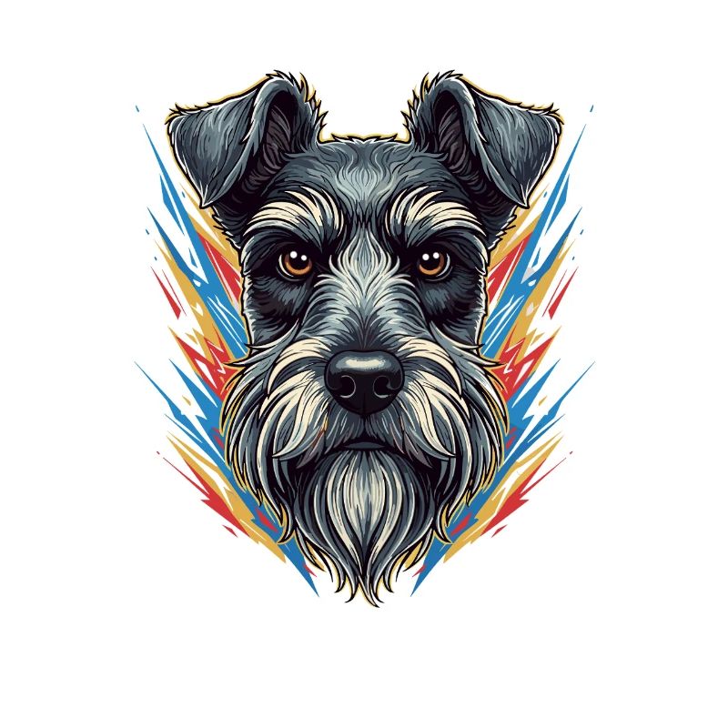 Farbexplosion Schnauzer Portrait