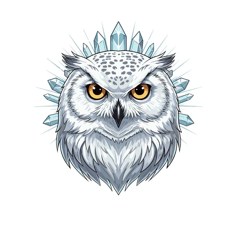 Eiskristall Eulenportrait