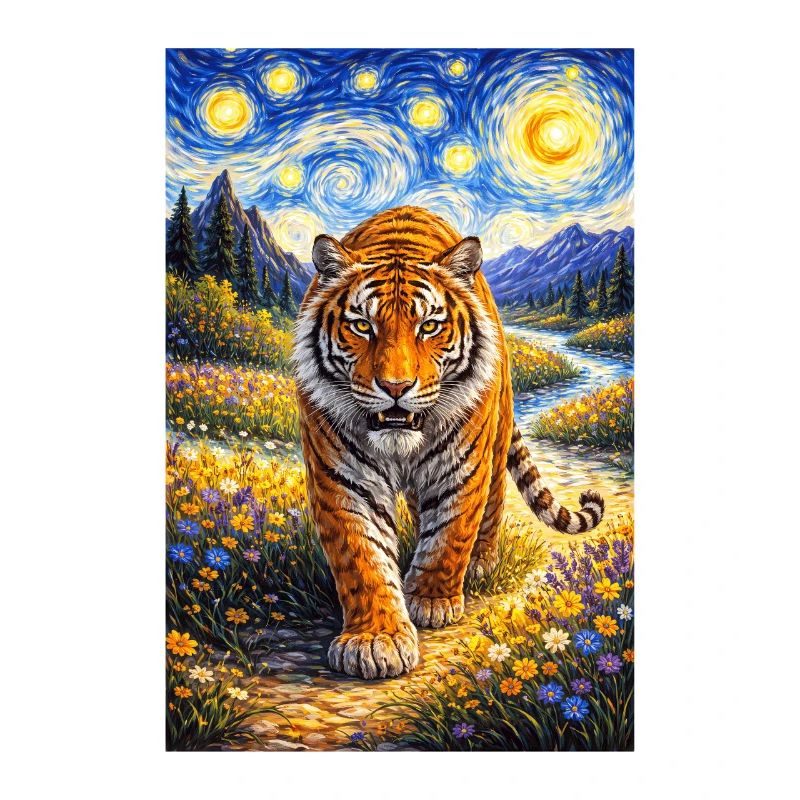 Tiger im Sternennachtwald