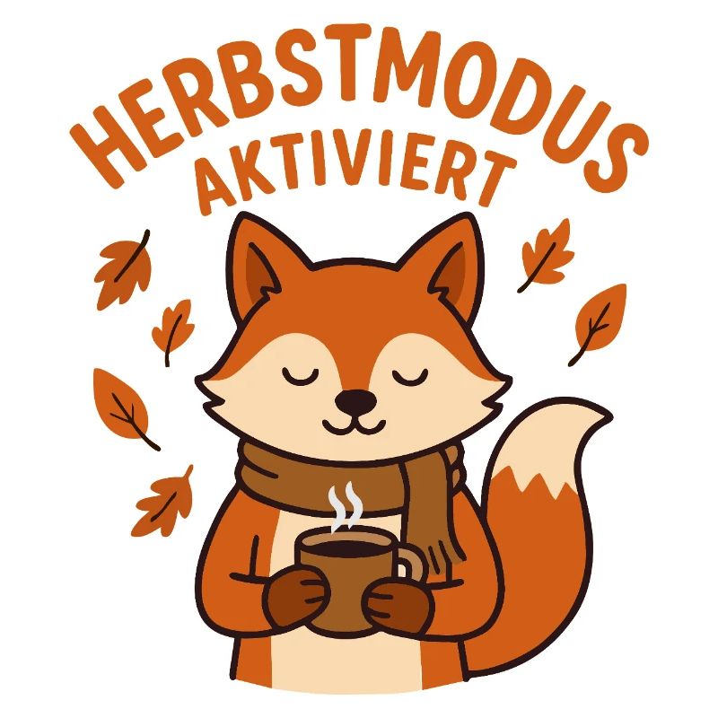 Herbstmodus aktiviert | Fuchs mit Kaffeetasse