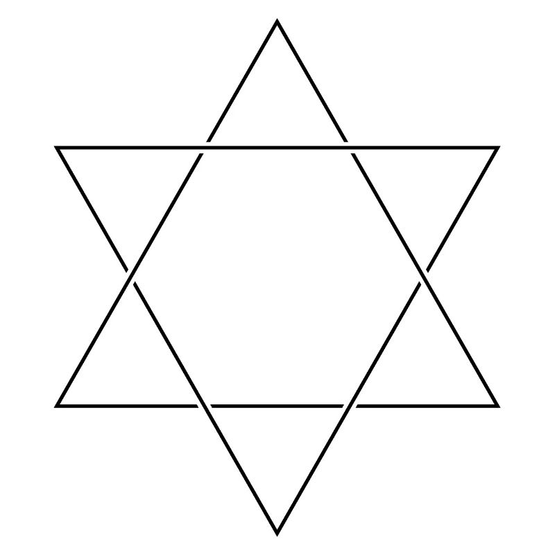 Minimalistischer Davidstern – Linienzeichnungs-Hexagramm