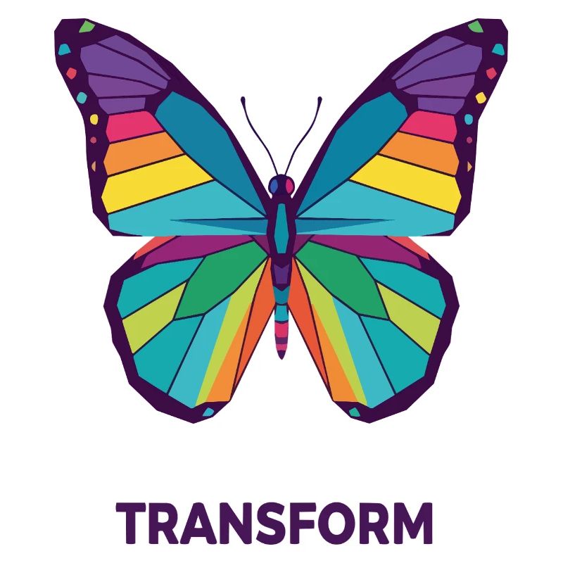 Rainbow Geometric Butterfly