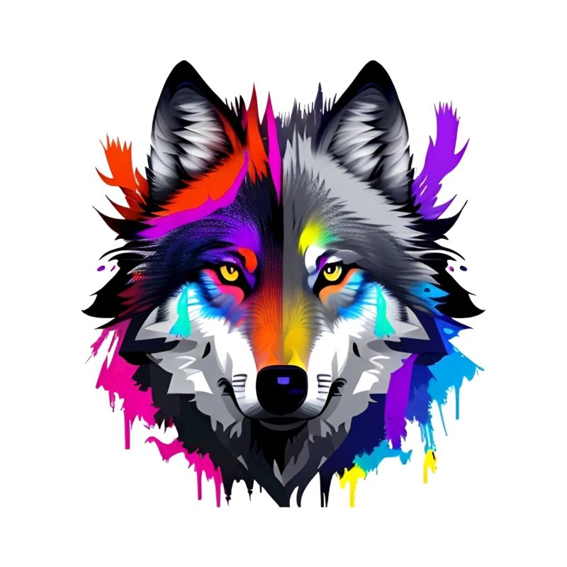 Bunter Wolfkopf Farbwelten