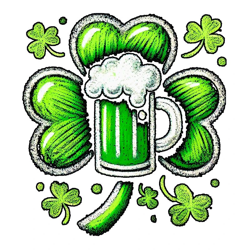 Grünes Pastell St. Patrick's Bier Design