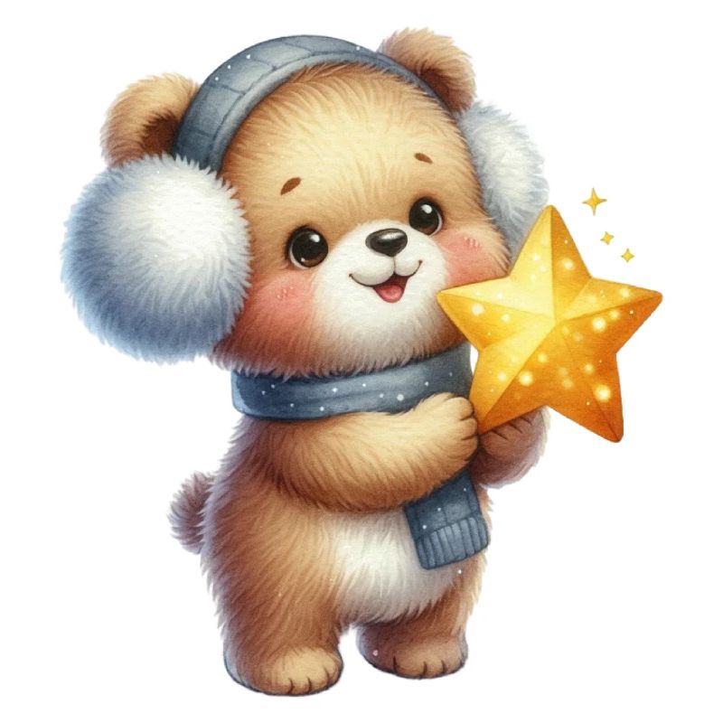 Cozy bear with Star Wish