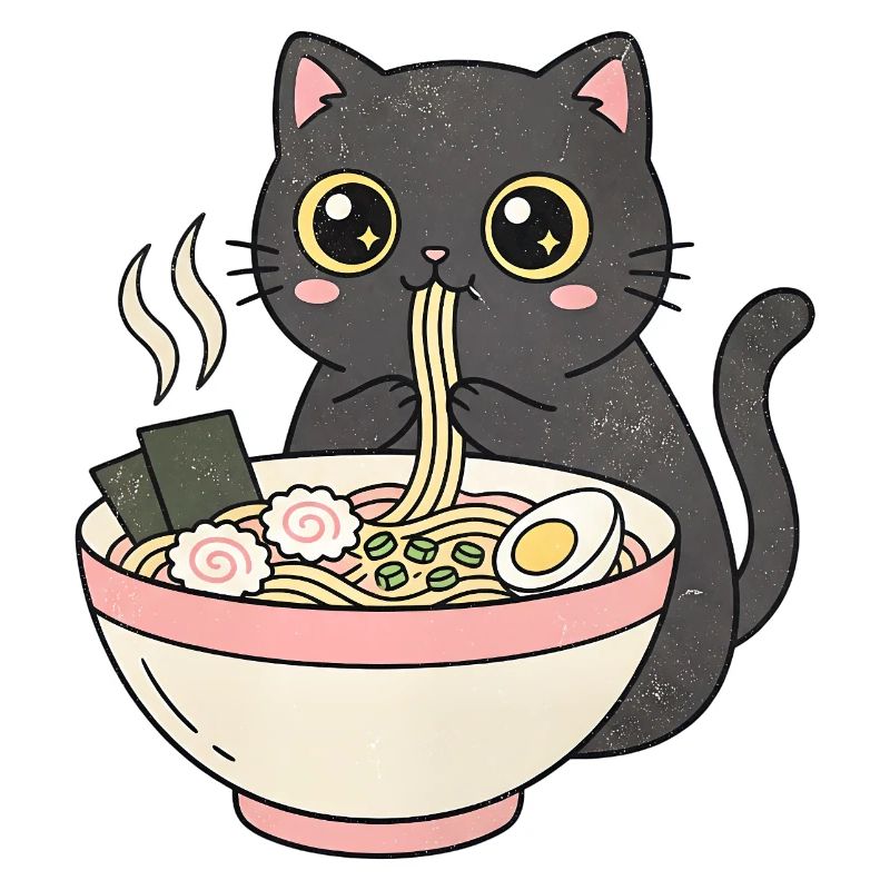 Chat ramen mignon, chat câlin