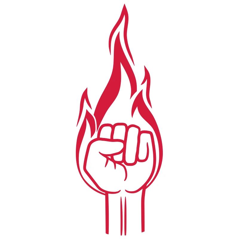 fist torch fire flame burning hot revolution