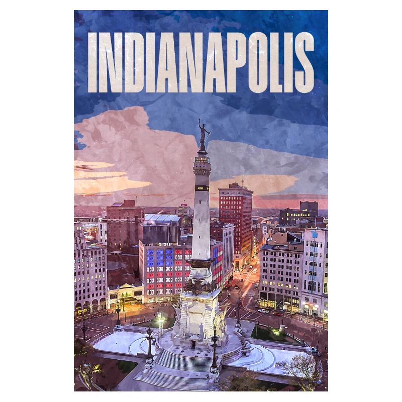 Indianapolis Skyline am Monument Circle