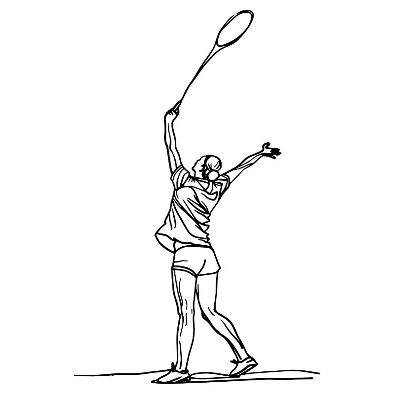 Badminton Player Drawing