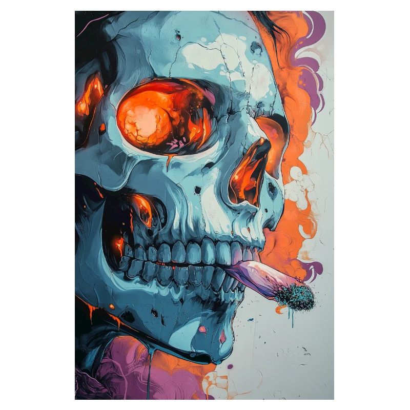 Skull Graffiti Fire Art