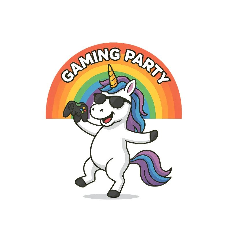 Conception de fête de jeu de licorne