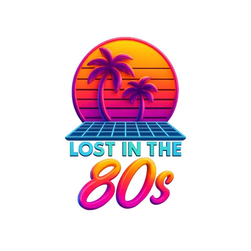 Neon 80er Retro Sonnenuntergang
