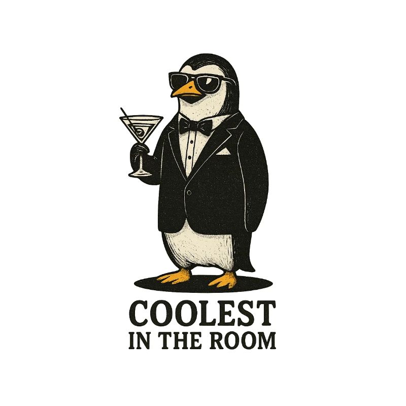 Pingouin élégant avec des lunettes de soleil