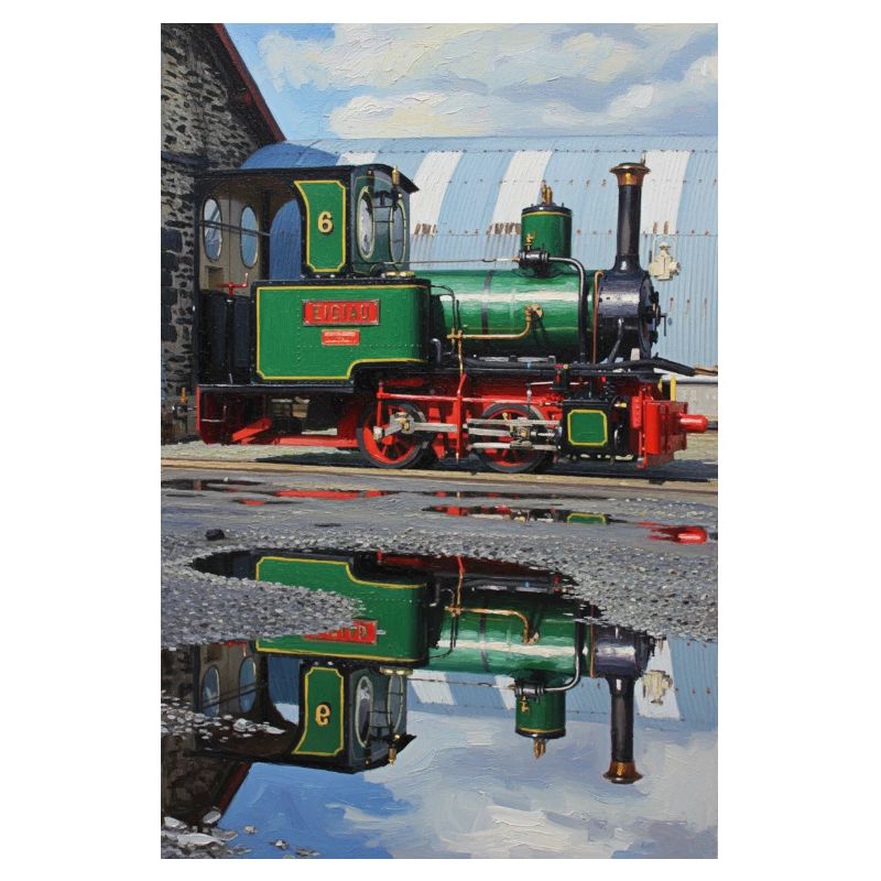 Reflexion der Dampflokomotive