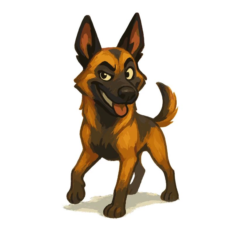 Frecher Malinois Cartoon Hund