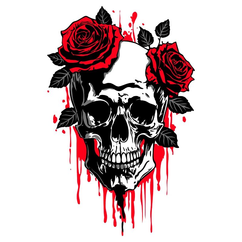 Skull mit Rosen Mystisch Romantisch