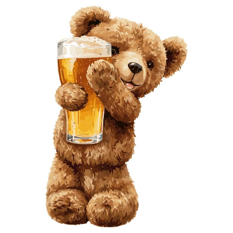 Bärchen mit Bierglas Bierchen Teddybär