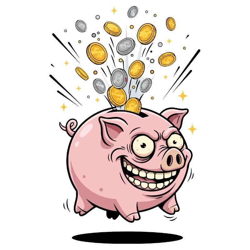 Sparschwein Münzregen Spaß