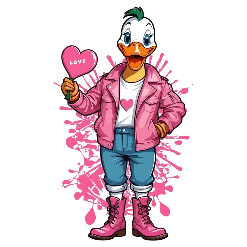 Punk Ente mit Herz